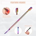 thumbnail image 2 of Unique Bargains 3 Pcs Cuticle Pusher Set Stainless Steel Double Head Cuticle Remover Tool Manicure Pusher Assorted Color, 2 of 7