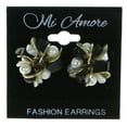 thumbnail image 2 of Post Earrings With White & Black Bead Accents, 2 of 2