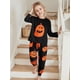thumbnail image 3 of Pijamas familiares a juego para Halloween, peleles para bebé/ropa para perro/camisetas de manga larga y pantalones con estampado de calabaza., 3 of 8