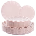 thumbnail image 1 of LIYH - 24 platos rosados reutilizables, de pl&aacute;stico rosado, duradero y apto para lavaplatos, plato de baby shower, platos ondulados de pl&aacute;stico ligero para bodas, fiestas, cumple, 1 of 9