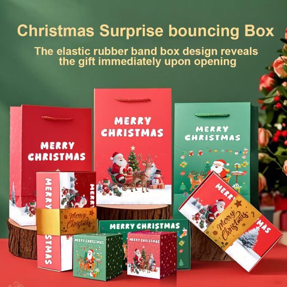 Nsxcdh Christmas Surprise Bounce Gift Box Set Sturdy Cardboard Multiple Compartments Hidden Gift Idea for Proposal Party Home