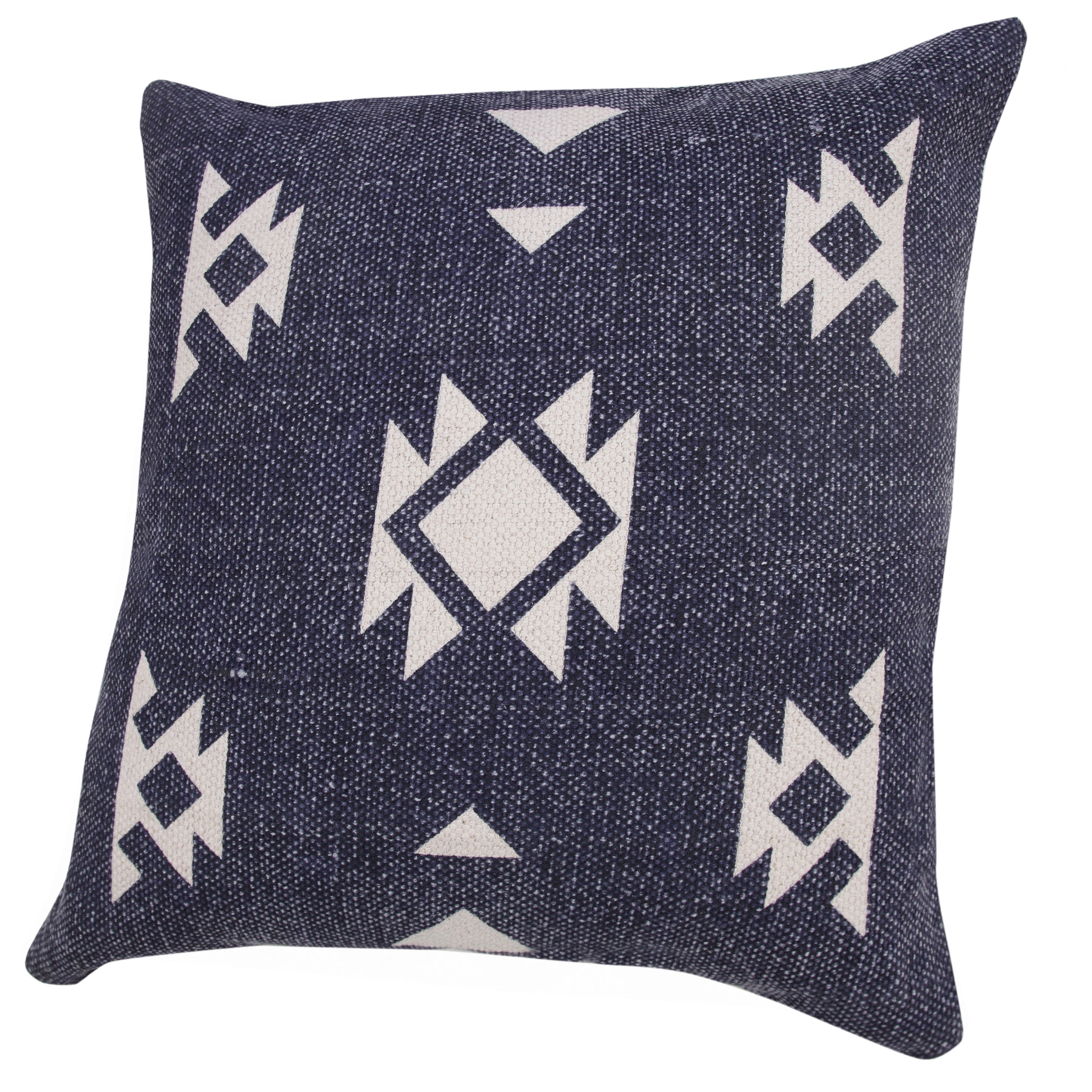 Harlow Hill 20" x 20" Blue Geometric Cotton Throw Pillow