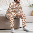 thumbnail image 7 of Vsdgher Cute Heart Fox Cartoon Mens Pajama Set, Soft Warm Long Sleeve Sleepwear, Cozy Button-Down Pjs for Men-X-Large, 7 of 7