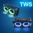thumbnail image 3 of Machine de Karaoké, Système/haut-Parleur de Sonorisation Portable Sans Fil Rechargeable avec 2 Micros Sans Fil, Bluetooth, Radio FM, Lumière de Fête LED, Télécommande Fonction Méga Basses, Poignée Intégrée (2 Micros) (T600)..., 3 of 7