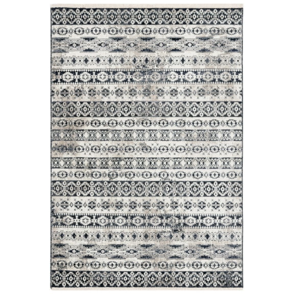 SAFAVIEH Vintage Persian Donald Striped Area Rug, Ivory/Black, 5'3" x 7'7"