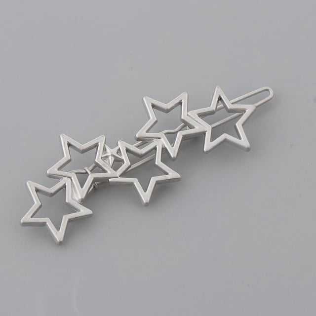 Chic Hollow Stars Pinza cabello Pinza cabello Agarre Soporte Accesorios cabello , Plata, tal como se describe Yinane Pinzas para el cabello