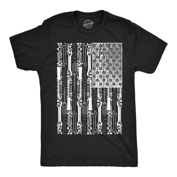 Mens Funny T Shirts USA Flag Tools Patriotic Mechanic Graphic Novelty Tee for Men Graphic Tees
