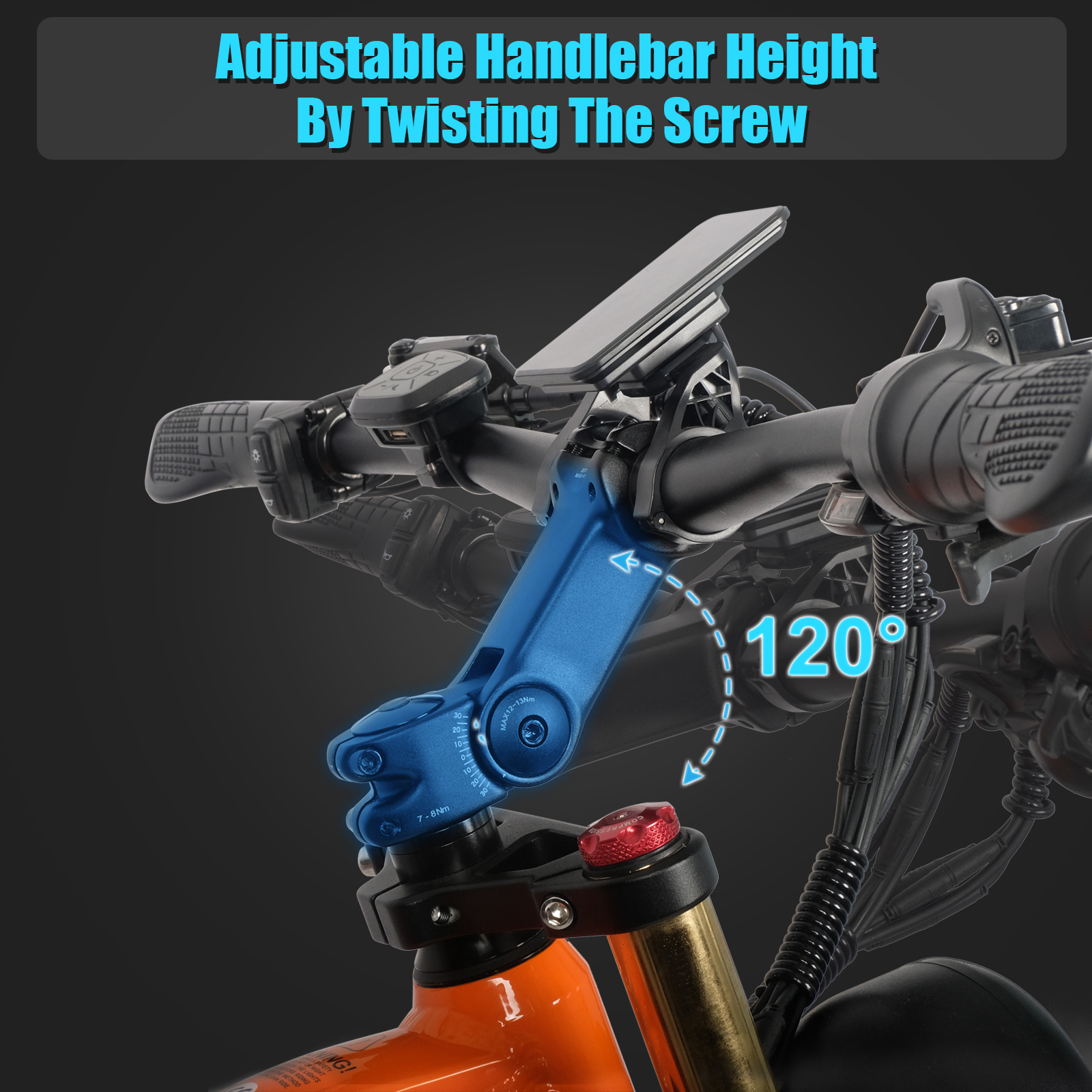 BIGUODIR Electric Bike Adults 1000W Peak, 48V 30AH Removable Battery LG Cells 26" Fat Tire Full Suspension Ebike, 30MPH Off Road Mountain E Bike with 8 Speed Gears,120Miles Dual Hydraulic Disc Brakes