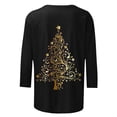 thumbnail image 3 of Funicet Blouses pour Femmes Mode, Blouses pour Femmes, T-Shirt Imprimé Ample Manches 3/4 Blouse Col Rond Décontracté, Blouses pour Femmes Mode, T-Shirts pour Femmes, 3 of 5