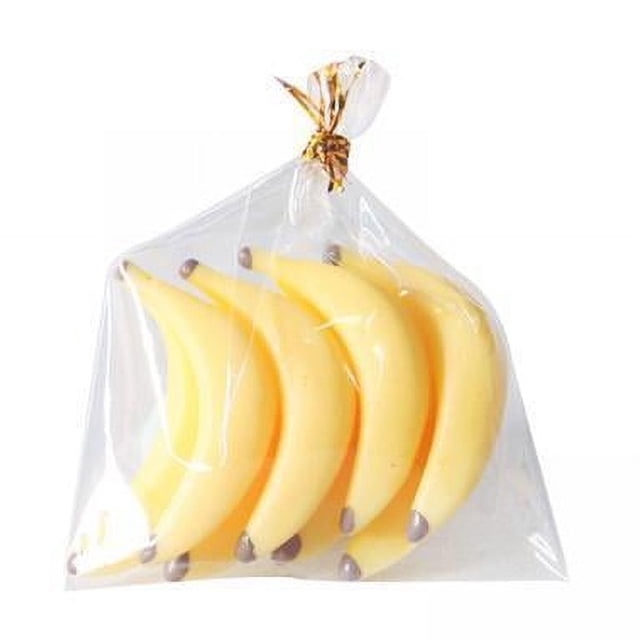 pan en miniatura para casa de muñecas,juguete de simulación de comida en miniatura para cocina de casa de muñecas,figuras de juguetes para hacer pasteles,postres y modelos de desayuno,juego Paquete de 4 mini plátanos de resina color banana, cada pieza curvada de aprox. 3 cm x 1,38 pulg., en bolsa transparente con lazo dorado. Idóneos para casas de muñecas escala 1/6 y 1/12, manualidades y decoraciones; no apto para bebés (riesgo de ingestión).
