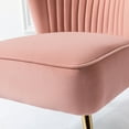 thumbnail image 5 of HULALA HOME Monica Upholstered Modern Tufted Accent Side Chair with Gold Legs by  PINK, 5 of 10