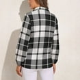 thumbnail image 2 of Plaid Pattern Black And White Plaid Long Sleeve Blouse Woman Streetwear Casual Shirts Summer Oversize Woman Streetwear Clothing Birthday Present, 2 of 7