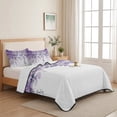 thumbnail image 5 of Twin XL Quilt Set 68''x98'', Purple Eucalyptus Leaves Lightweight Bedspread Coverlet Set with 2 Pillow Shams, Spring Floral Summer Botanical Breathable All Season Quilt Bedding for Dorm/Guest Room, 5 of 9