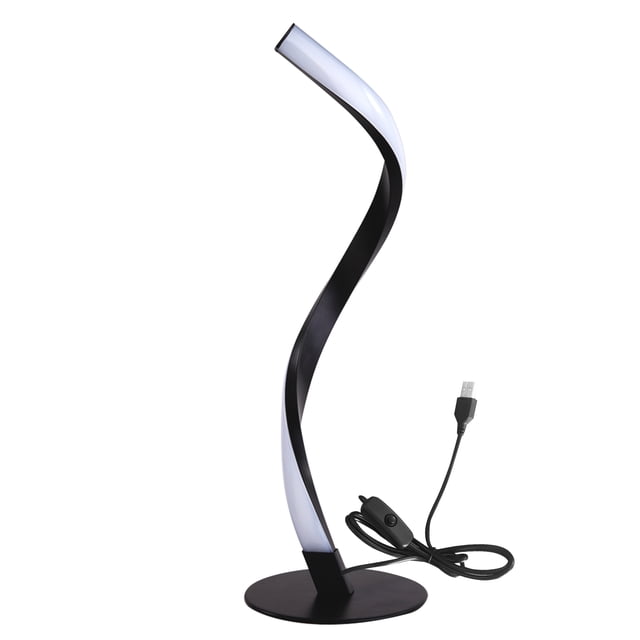 Labymos Modern Table Lamp Spiral Design LED Nightstand Lamps Decorative Night Lights Metal Bedside Lamp
