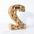 thumbnail image 5 of HANDMADE ECO-FRIENDLY "2" WOOD NUMERIC NUMBER FOR WALL MOUNT & TABLE TOP DÉCOR- , Natural-Gold Foil Color, Traditional Design, WOOD NUMERIC Number For Study Room, Kids Room, Living Room, Hall, Offices, 5 of 5