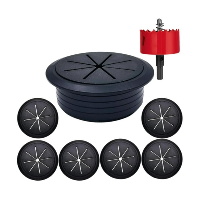 Kit de gestión de cables con accesorio perforador, organizador de cables, ocultador de cables de TV Negro