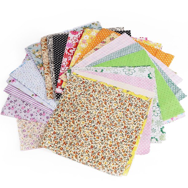 Download 50pcs 8''x8'' Square Pre-Cut Cotton Fabric Sheets Assorted Color Floral Fabrics Cloth for Craft ...