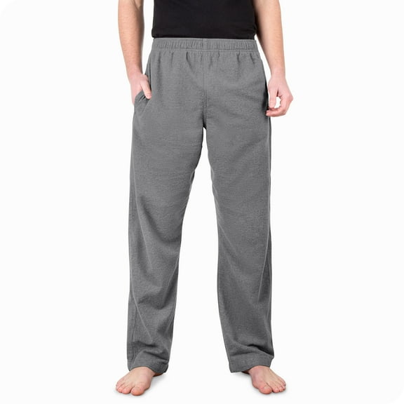 Bare Home Men's Flannel Pajama Pants - 100% Cotton - Lounge and Sleep - Large, Gray