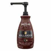 Dutched Chocolate Cafe Sauce by Hollander Chocolate Co. | Perfect for the Professional or Home Barista | Rainforest Alliance Certified | Net Wt. 89 oz (64 fl. Oz.) Large Bottle (PUMP Included)