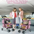 thumbnail image 6 of 4 Wheels Pet Stroller Dog Cat Stroller, Foldable 2 Cages Strollers Kitten Puppy Carriages w/Cup Holders Soft Pad for Small Medium Dogs Cats (Pink), 6 of 10