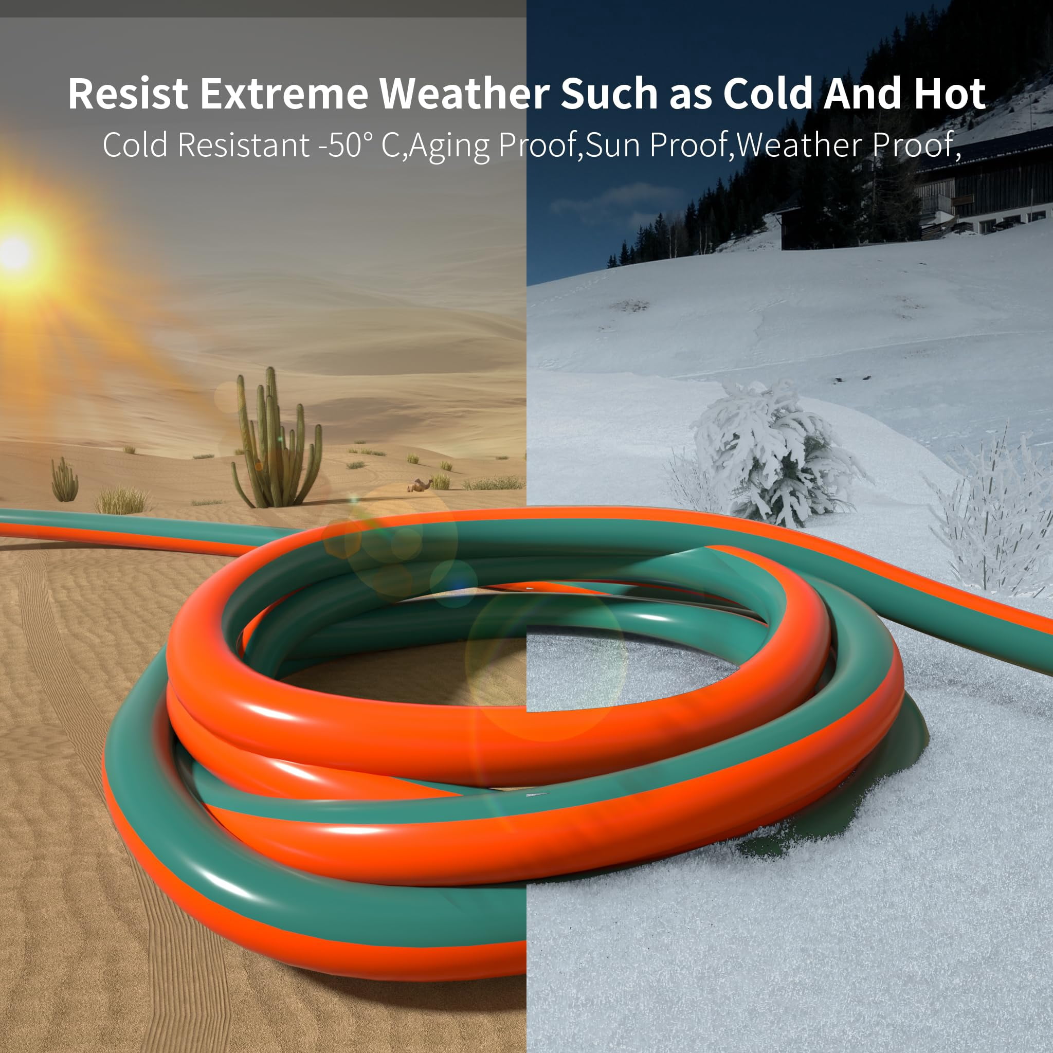 12 Gauge 25 Ft Outdoor Extension Cord With Lighted End  Heavy Duty Flexible Cold-resistant 3 Prong Electric Waterproof Outside 15amp 1875w 12awg Sjtw Orange Green Etl