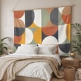 thumbnail image 3 of Orange Modern Geometric, Tapestry for Bedroom Wall Hanging Tapestry, Abstract Watercolor Semicircle Ceiling Backdrop Tapestries Poster Blanket Wall Decor for Teens Room Living Room Dorm 59" x 90", 3 of 8