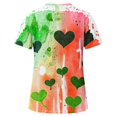 thumbnail image 4 of Camisas de Manga Corta para las Mujeres Impresión Cuello Redondo Suéter Encaje Blusa, Top Casual para el Hogar Y Diario, 4 of 8