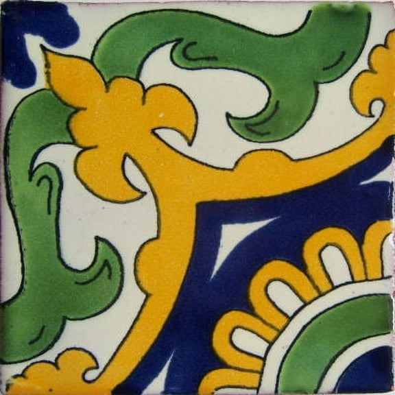 4.2x4.2 Vicenza Talavera Mexican Tile, Set of 9 pcs