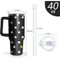 thumbnail image 2 of Polka Dots Tumbler with Handle and Straw, 40 oz Stainless Steel Pink Insulated Cup with Lid and Straw,Travel Coffee Mug Water Bottle, Birthday Christmas Mothers Day Gifts for Women, 2 of 6
