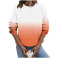 thumbnail image 2 of ICHUANYI Womens Casual Gradient Stripe Print Crewneck Sweatshirt Long Sleeve Tops Cute Pullover Loose Fit Hoodless Sweatshirts, 2 of 5