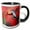 Black/White, variant on 3drose, Ruby-throated Hummingbird Female on Scarlet Sage, Marion Co., Illinois, 11oz Two-tone Red Mug