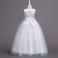 thumbnail image 5 of hengsof Girls Fashion Floral Print Solid Sleeveless Round Neck Mesh Dress Sweet Flower Girl Formal Gown for Wedding Party 4-14 Years, 5 of 8