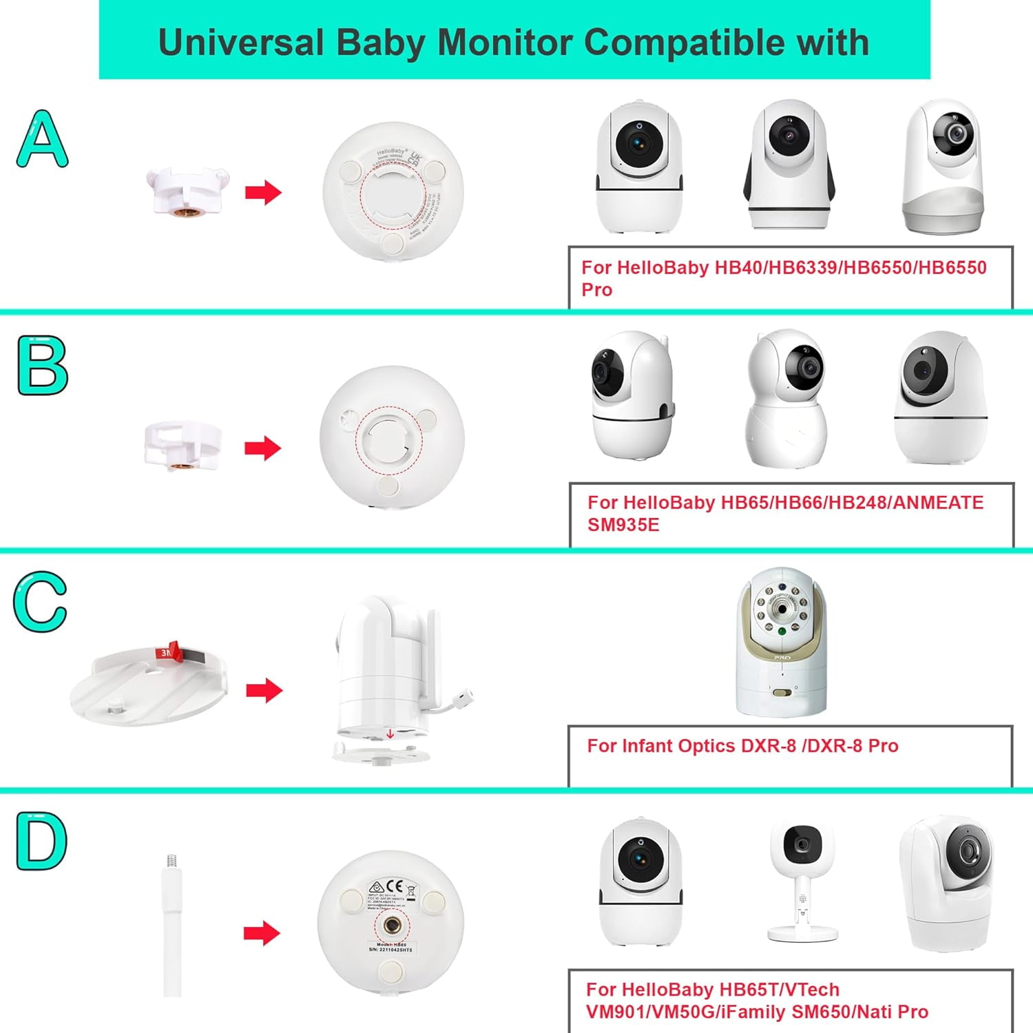 JAPARA Steel Monitor Mount Floor Stand Holder with Hellobaby, Infant Optics, Nanit, OKAIDI, 1 Piece