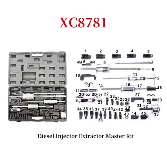 Diesel Fuel Injector Remover Slide Hammer Remover Puller Disassembly Complete Tool