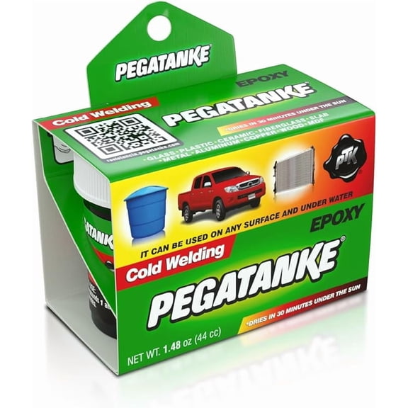 PEGATANKE Black 2 Part Epoxy Resin & Cold Weld Adhesive | High Strength Liquid Metal Glue for Fuel Tanks & General Repair | High Temperature Epoxy for Cold Welding Waterproof Bonds (1.48 oz)