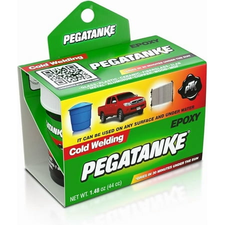 PEGATANKE Black 2 Part Epoxy Resin & Cold Weld Adhesive | High Strength Liquid Metal Glue for Fuel Tanks & General Repair | High Temperature Epoxy for Cold Welding Waterproof Bonds (1.48 oz)
