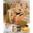 thumbnail image 4 of Thanksgiving Sofa Couch Covers for Dog,Washable Sofa Throw Cover Single Slipcovers for Armchair with Tassels,Hello Fall Plaid Orange Pumpkin Gnomes Couch Protector Towel Blanket Medium 71''x91'', 4 of 8