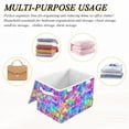 thumbnail image 6 of Yayeee Collapsible Cube Storage Bin with Lid Fabric Closet Decorative Basket with Handles, Vibrant Geometric Pattern, 6 of 7