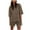 Brown, variant on pstuiky Lounge Sets for Women Summer Solid Color Lightweight Pajamas Sets Leisure Loose Fit Crew Neck 3/4 Sleeve Sleepwear with Shorts Night Shirts for Women Sleepwear Black S