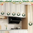 thumbnail image 5 of 12 Pcs Christmas Kitchen Cabinet Wreaths with Ribbon 5.12 Inch Mini Christmas Wreath Small Kitchen Wreath Greenery Wreath for Window Door（White), 5 of 8