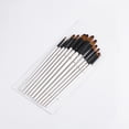 thumbnail image 3 of HEVIRGO 12Pcs Wood Handle Artist Painting Brushes Set Acrylic Watercolour Craft Tool, 3 of 10