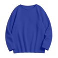 thumbnail image 3 of Girls Boys Sweater Long Sleeve Crew Neck Pullover Sweater Knit Pullover Sweatshirt Kids Long Sleeve Crew Neck Solid Casual Tops Fall Outfits(Blue,5-6 Years), 3 of 6