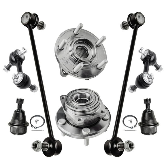 Detroit Axle - Front Wheel Bearing Hub Assembly Front & Rear Sway Bar Links, Lower Ball Joints