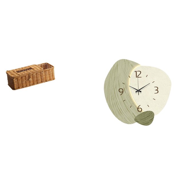 Caja De Reloj De Almacenamiento Silenciosa Con Dibujos Animados Para Cocina, Dormitorio, Oficina, Casa De Campo, Organizador De Pañuelos Con Control Remoto, Decoración De Pared