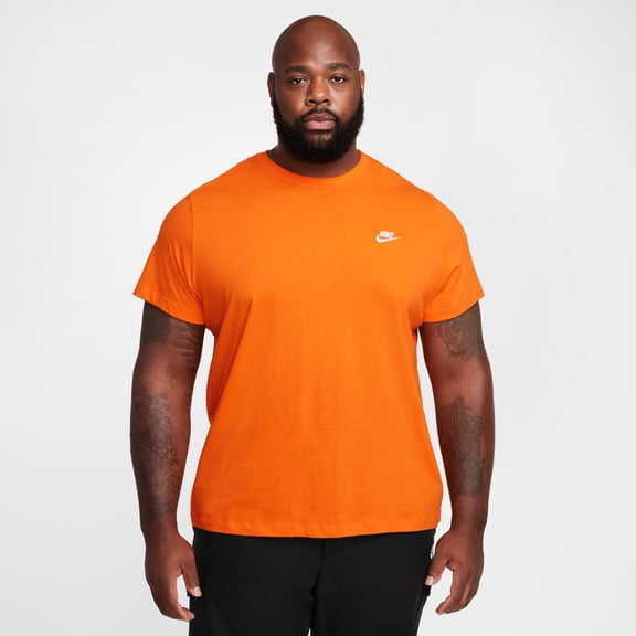 Men's Nike Sportswear Club Tee Color: Safety Orange Size: M