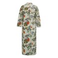 thumbnail image 4 of MAWCLOS Robes Maxi pour Femmes Robe Chemise à Imprimé Floral Kaftan à Revers Manches Longues 8999 Jaune TTG, 4 of 4