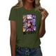 thumbnail image 2 of Movie Kpop Demon Hunters T-Shirt Summer Tshirts Casual Loose Girls T Shirt Korean Pop Anime Style Tee with Huntrix Movie Print, Streetwear Aesthetic#Army Green XL, 2 of 4