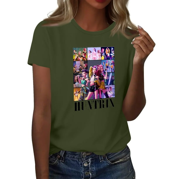 Pop cazadora para niña Boys Girls Fashion Round-Neck Group Panels T Shirt (Army Green)