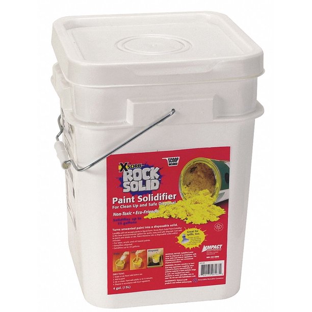 rock solid paint hardener, pail with scoop, 4 gal.