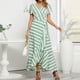 thumbnail image 1 of Vestido Largo Con Vuelo Vestidos casuales de mujer Vestido de columpio grande delgado con estampado de rayas elegantes (Verde M) Ygjytge para Mujer Verde T L, 1 of 8